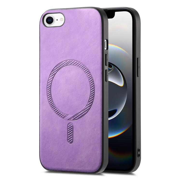 Solid Color Retro Magsafe PU Back Cover Phone Case, Compatible with iPhone 16e