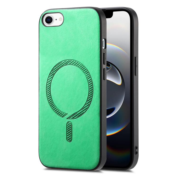 Solid Color Retro Magsafe PU Back Cover Phone Case, Compatible with iPhone 16e