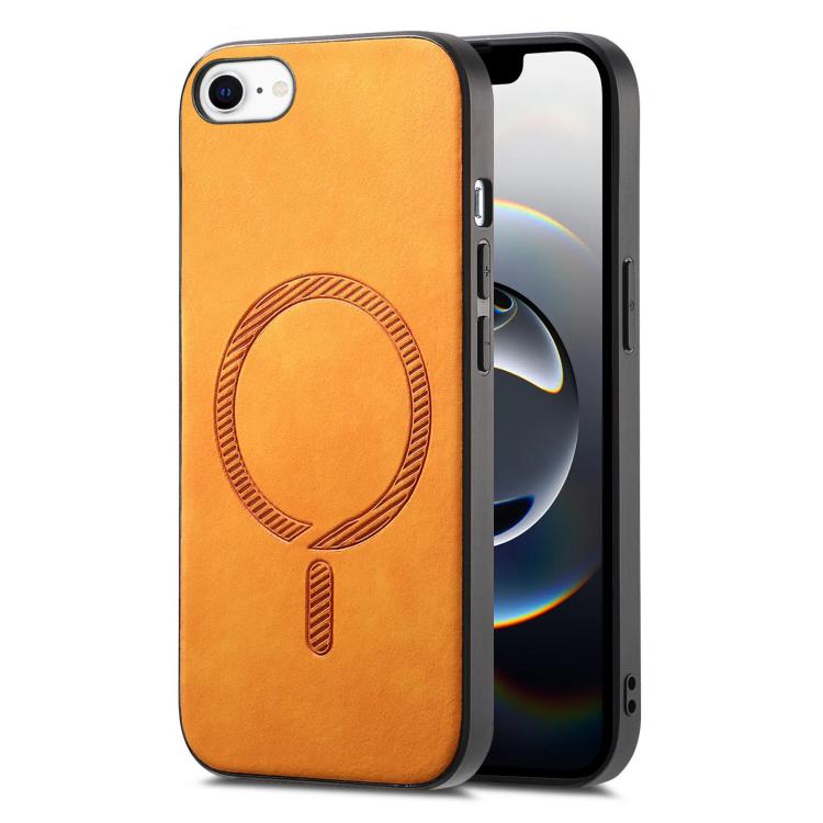 Solid Color Retro Magsafe PU Back Cover Phone Case, Compatible with iPhone 16e