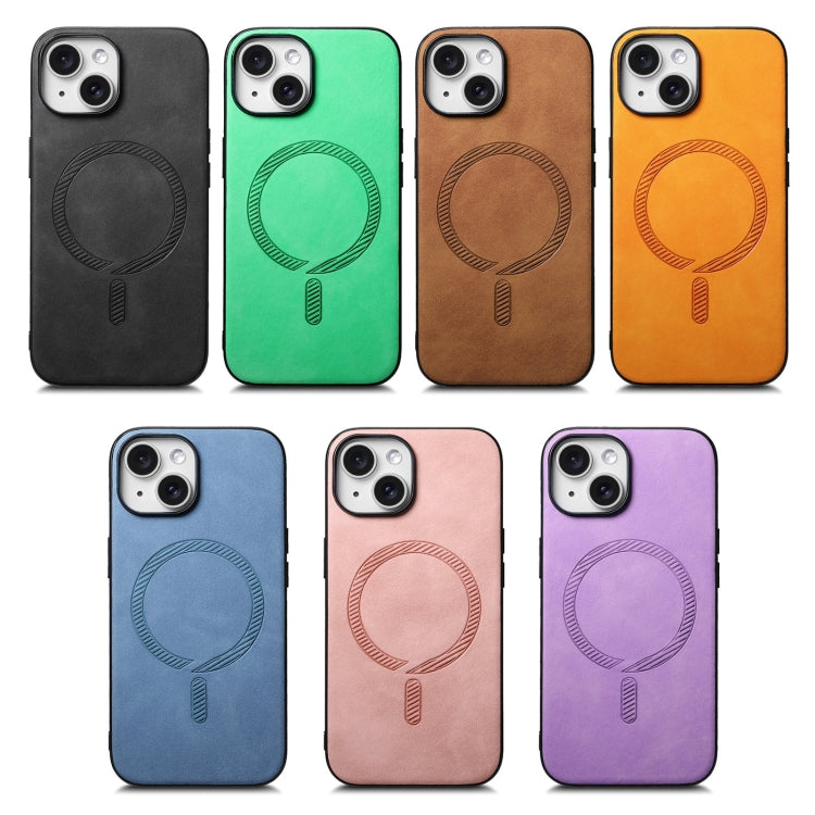 Solid Color Retro Magsafe PU Back Cover Phone Case, Compatible with iPhone 16e