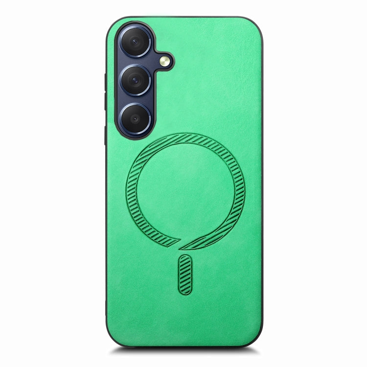 Solid Color Retro Magsafe PU Back Cover Phone Case, Compatible with Samsung Galaxy S24 5G