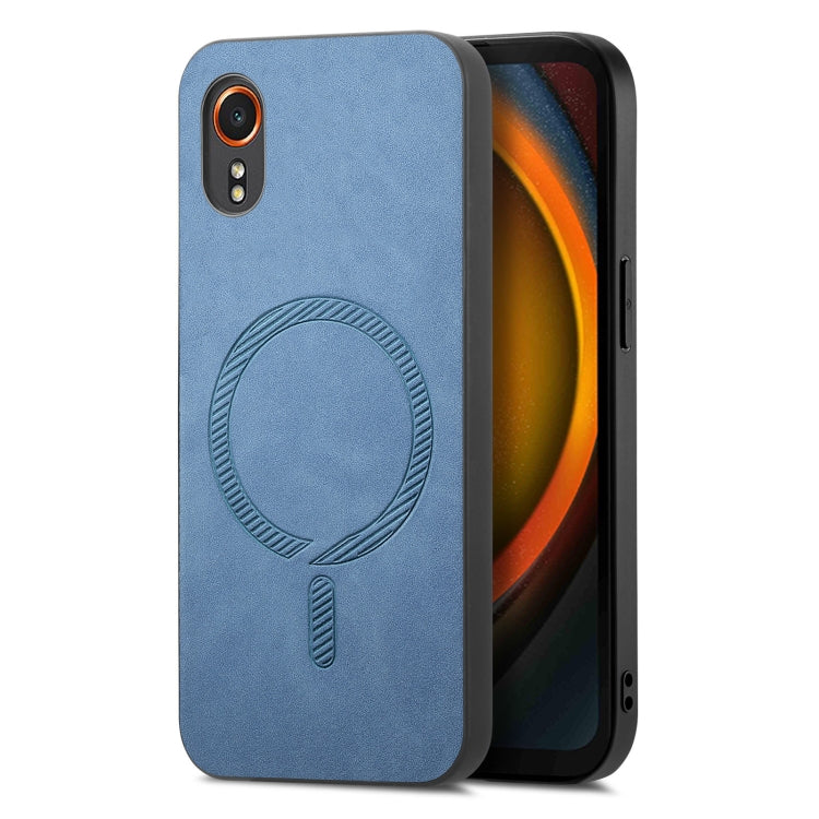 Solid Color Retro Magsafe PU Back Cover Phone Case, Compatible with Samsung Galaxy XCover 7