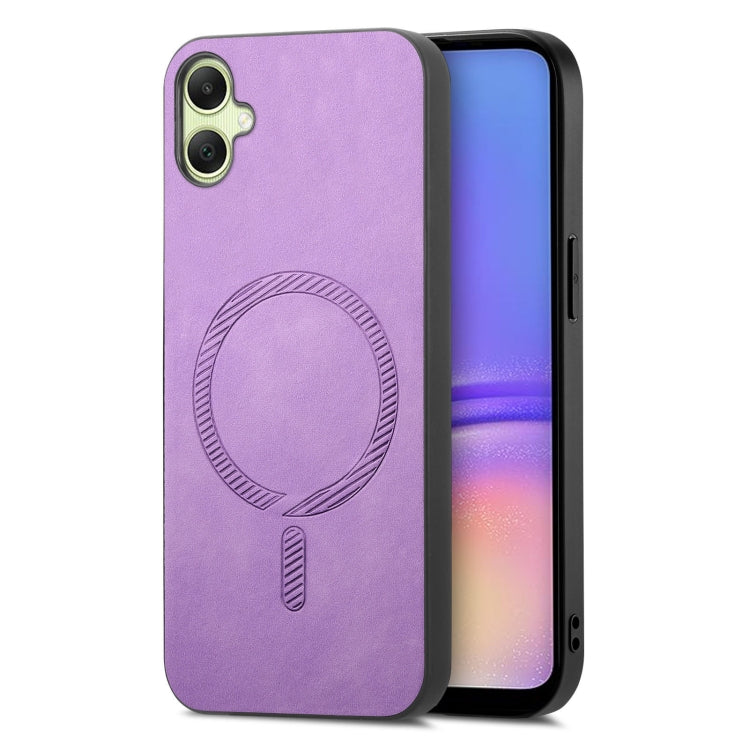 Solid Color Retro Magsafe PU Back Cover Phone Case, Compatible with Samsung Galaxy A05