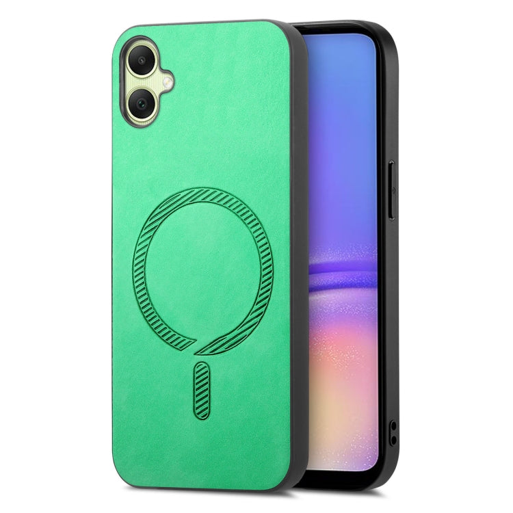 Solid Color Retro Magsafe PU Back Cover Phone Case, Compatible with Samsung Galaxy A05