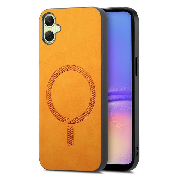Solid Color Retro Magsafe PU Back Cover Phone Case, Compatible with Samsung Galaxy A05