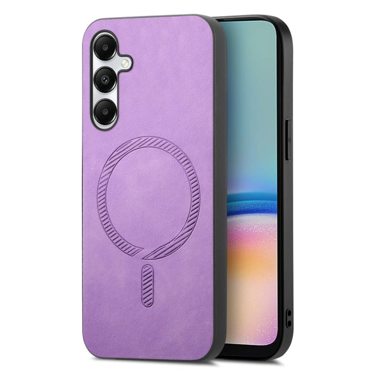 Solid Color Retro Magsafe PU Back Cover Phone Case, Compatible with Samsung Galaxy A05s