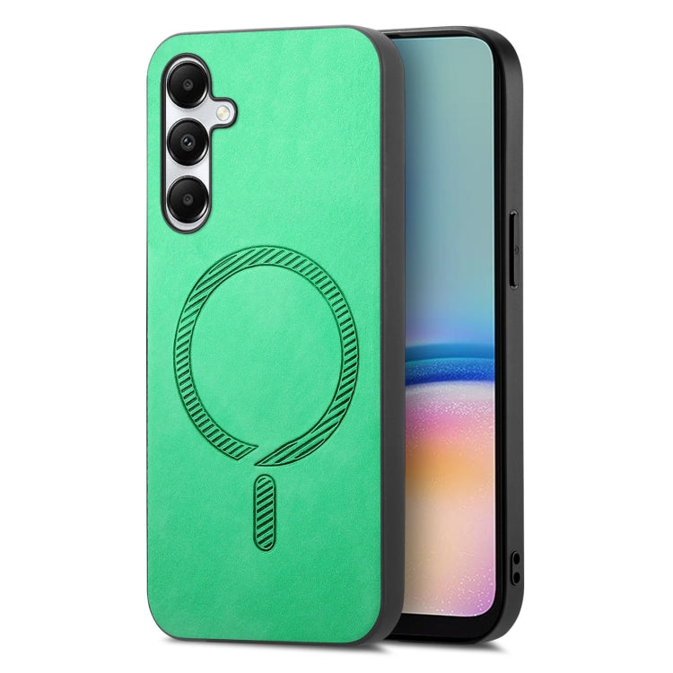 Solid Color Retro Magsafe PU Back Cover Phone Case, Compatible with Samsung Galaxy A05s