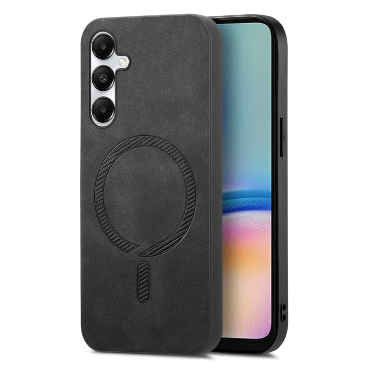 Solid Color Retro Magsafe PU Back Cover Phone Case, Compatible with Samsung Galaxy A05s