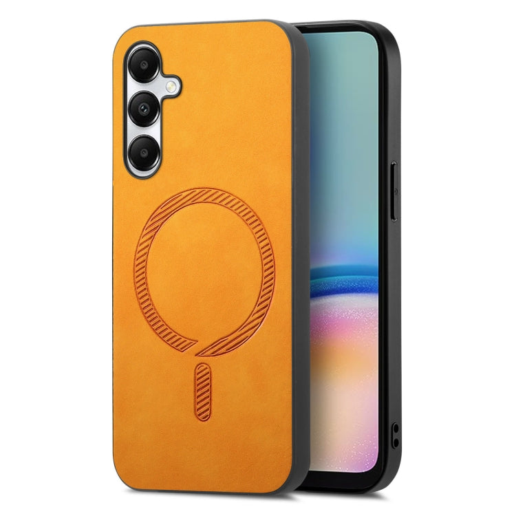 Solid Color Retro Magsafe PU Back Cover Phone Case, Compatible with Samsung Galaxy A05s