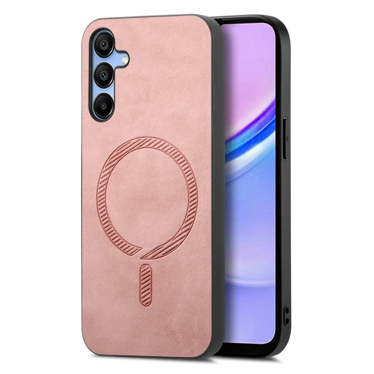 Solid Color Retro Magsafe PU Back Cover Phone Case, Compatible with Samsung Galaxy A15