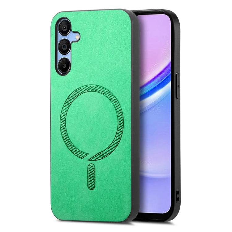 Solid Color Retro Magsafe PU Back Cover Phone Case, Compatible with Samsung Galaxy A15