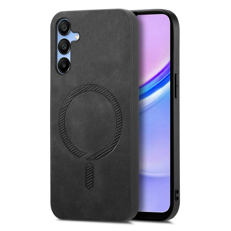 Solid Color Retro Magsafe PU Back Cover Phone Case, Compatible with Samsung Galaxy A15