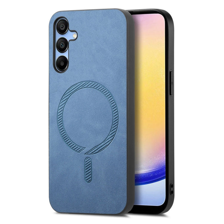 Solid Color Retro Magsafe PU Back Cover Phone Case, Compatible with Samsung Galaxy A25