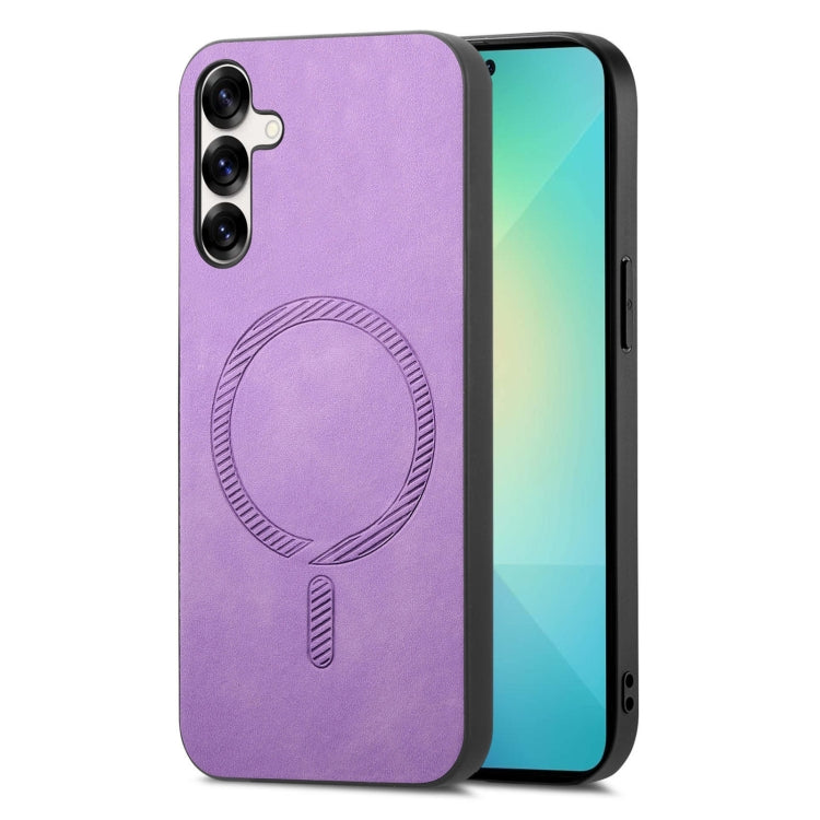 Solid Color Retro Magsafe PU Back Cover Phone Case, Compatible with Samsung Galaxy S25+ 5G