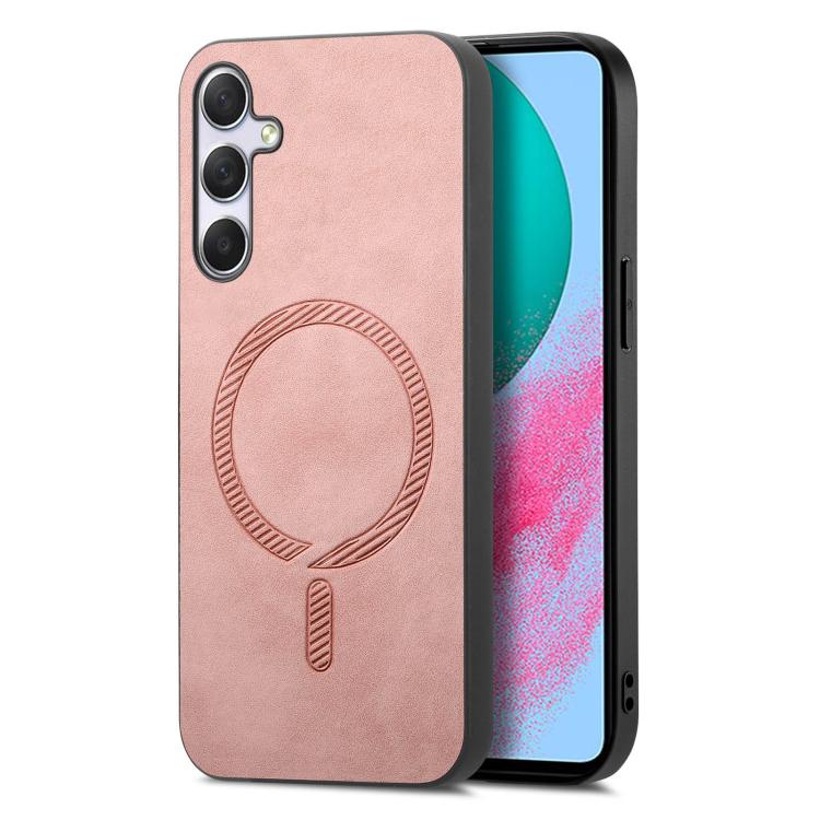 Solid Color Retro Magsafe PU Back Cover Phone Case, Compatible with Samsung Galaxy M54 / F54 5G