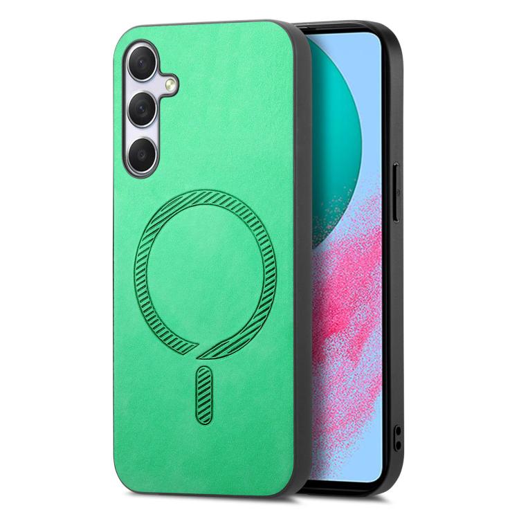 Solid Color Retro Magsafe PU Back Cover Phone Case, Compatible with Samsung Galaxy M54 / F54 5G