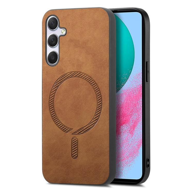 Solid Color Retro Magsafe PU Back Cover Phone Case, Compatible with Samsung Galaxy M54 / F54 5G