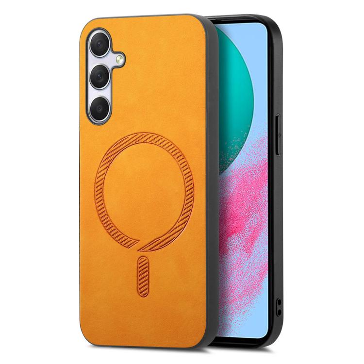 Solid Color Retro Magsafe PU Back Cover Phone Case, Compatible with Samsung Galaxy M54 / F54 5G