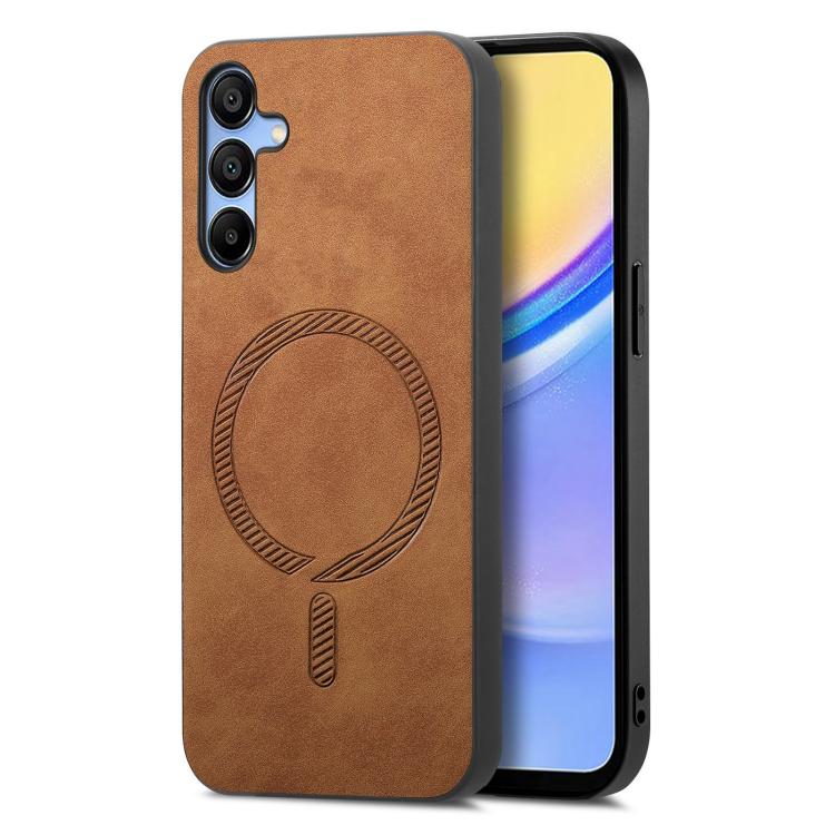 Solid Color Retro Magsafe PU Back Cover Phone Case, Compatible with Samsung Galaxy A16