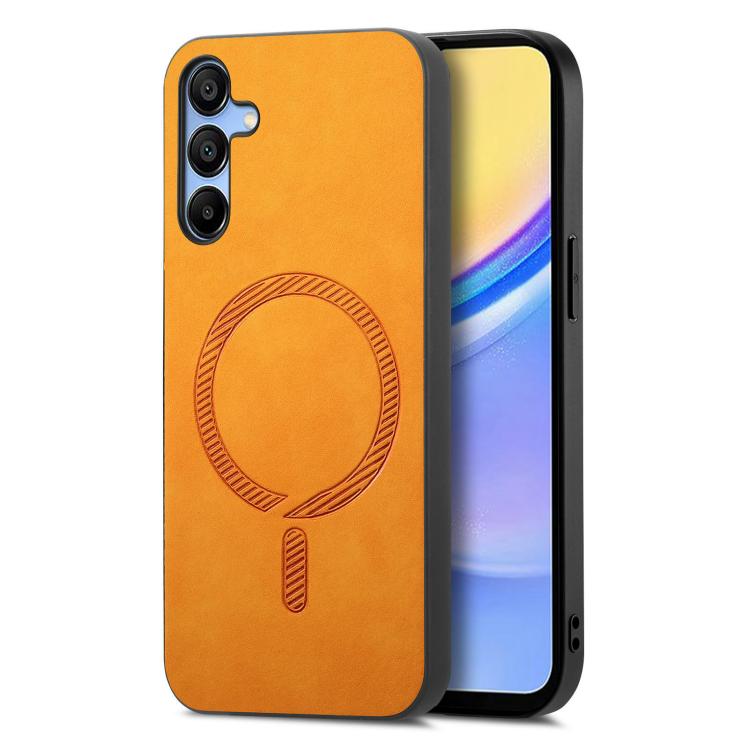 Solid Color Retro Magsafe PU Back Cover Phone Case, Compatible with Samsung Galaxy A16