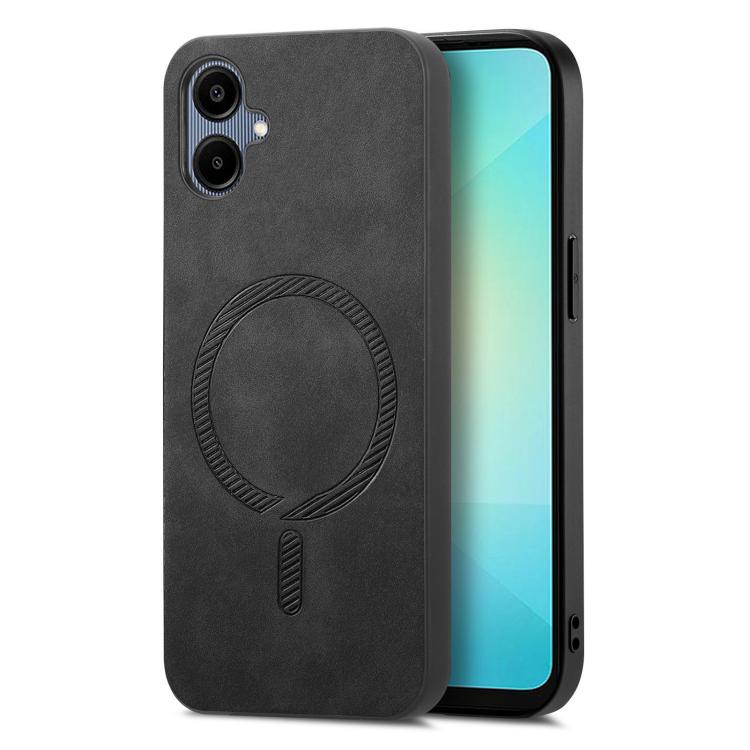 Solid Color Retro Magsafe PU Back Cover Phone Case, Compatible with Samsung Galaxy A06 4G