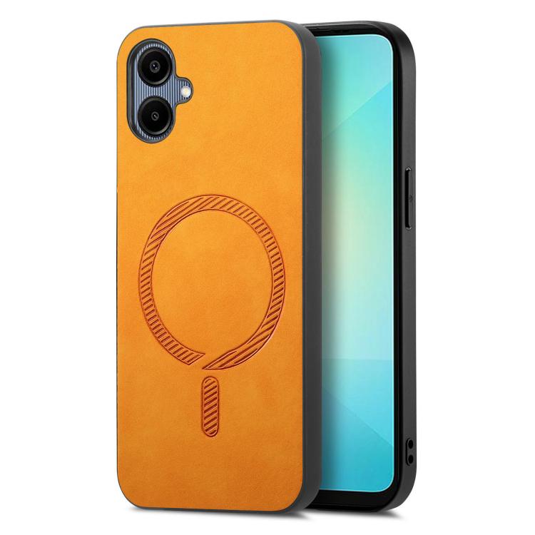 Solid Color Retro Magsafe PU Back Cover Phone Case, Compatible with Samsung Galaxy A06 4G