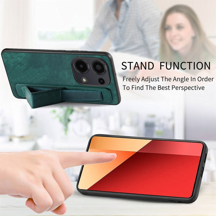 Retro Wristband Holder Leather Back Phone Case, Compatible with Xiaomi Redmi Note 13 Pro 4G