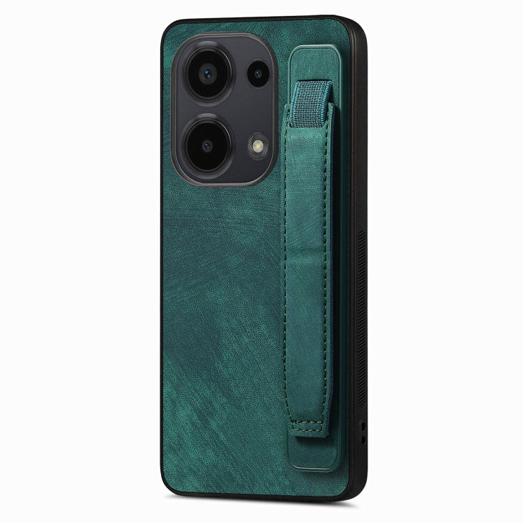 Retro Wristband Holder Leather Back Phone Case, Compatible with Xiaomi Redmi Note 13 Pro 4G