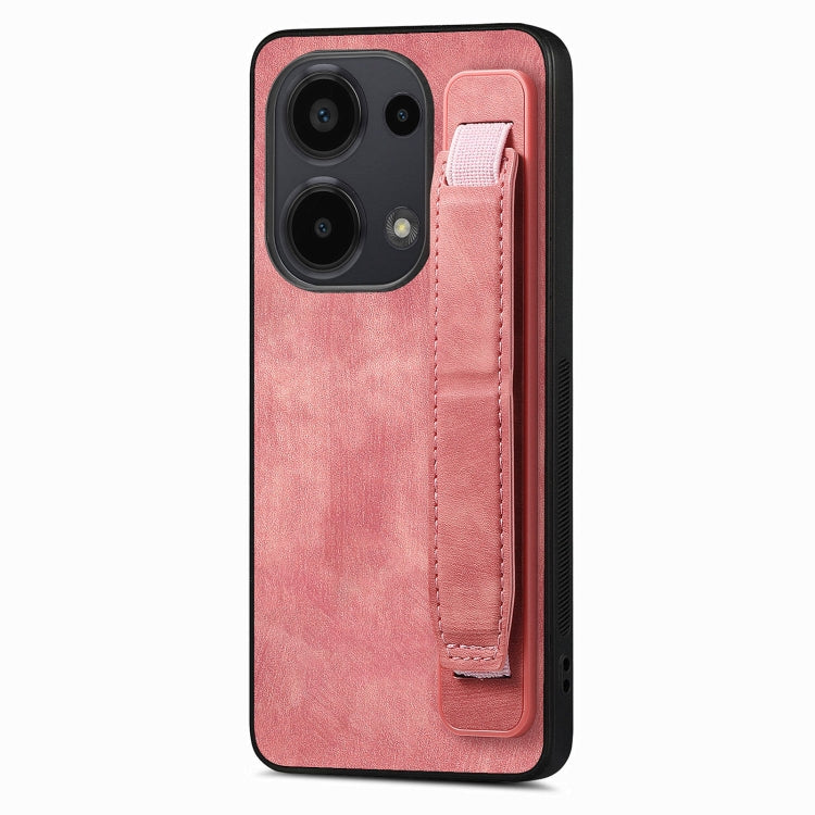 Retro Wristband Holder Leather Back Phone Case, Compatible with Xiaomi Redmi Note 13 Pro 4G