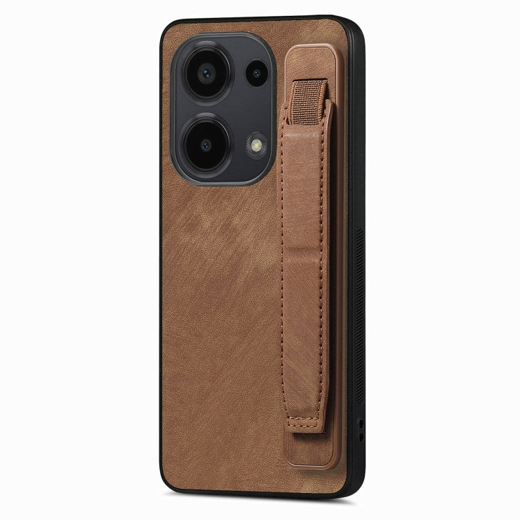 Retro Wristband Holder Leather Back Phone Case, Compatible with Xiaomi Redmi Note 13 Pro 4G