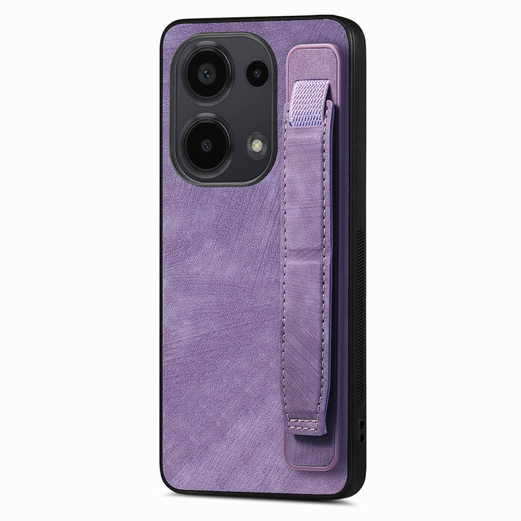 Retro Wristband Holder Leather Back Phone Case, Compatible with Xiaomi Redmi Note 13 Pro 4G