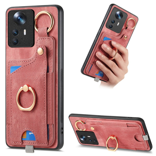 Retro Skin-feel Ring Card Bag Phone Case with Hang Loop