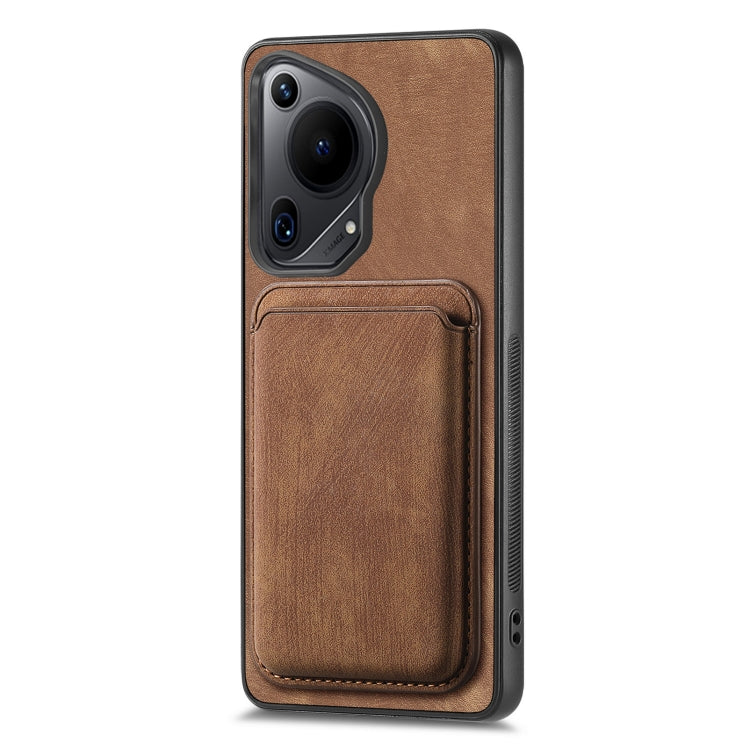 Retro Leather Card Bag Magnetic Phone Case, Compatible with Huawei Pura 70