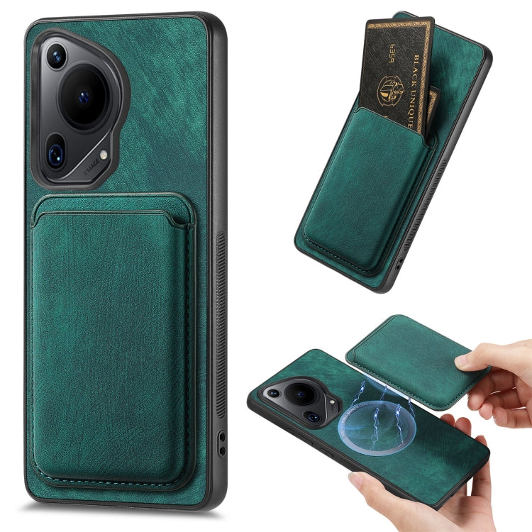 Retro Leather Card Bag Magnetic Phone Case, Compatible with Huawei Pura 70