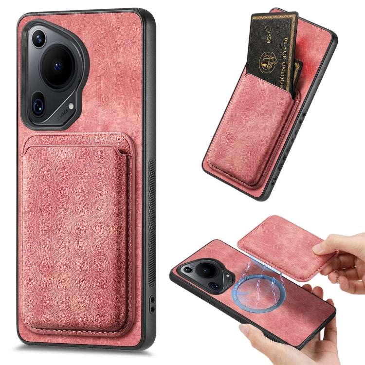 Retro Leather Card Bag Magnetic Phone Case, Compatible with Huawei Pura 70 Ultra