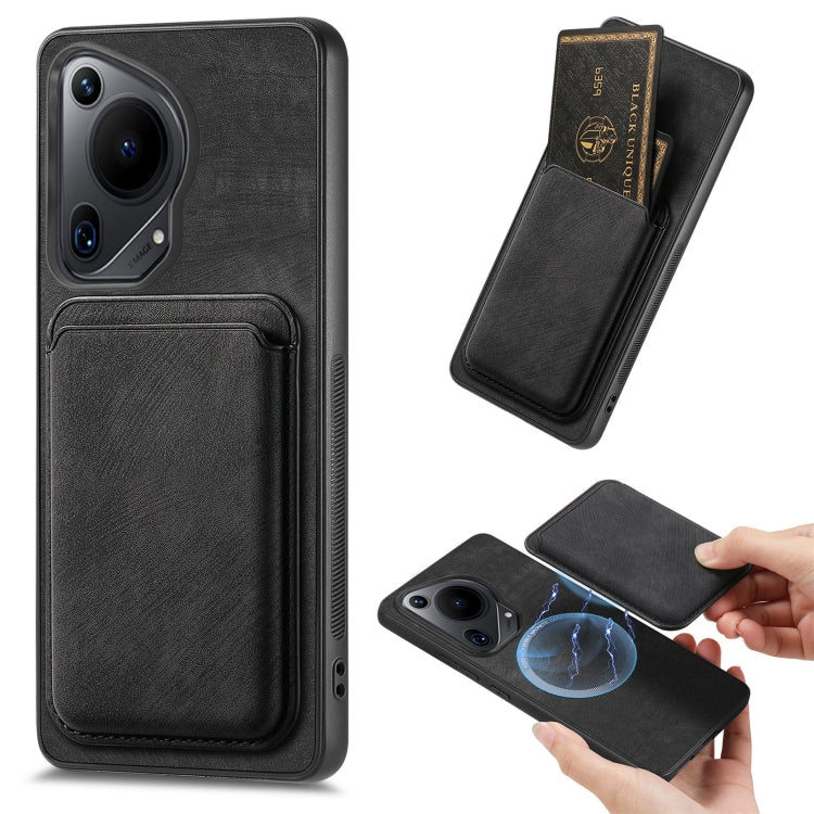 Retro Leather Card Bag Magnetic Phone Case, Compatible with Huawei Pura 70 Ultra