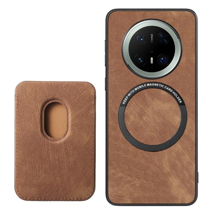 Retro Leather Card Bag Magnetic Phone Case, Compatible with Huawei Mate 70 Pro