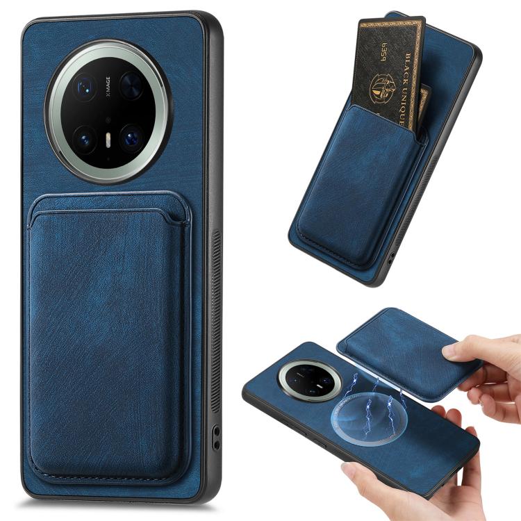 Retro Leather Card Bag Magnetic Phone Case, Compatible with Huawei Mate 70 Pro