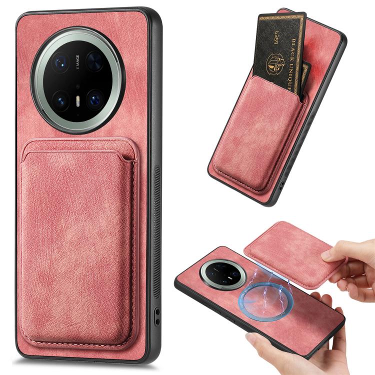 Retro Leather Card Bag Magnetic Phone Case, Compatible with Huawei Mate 70 Pro
