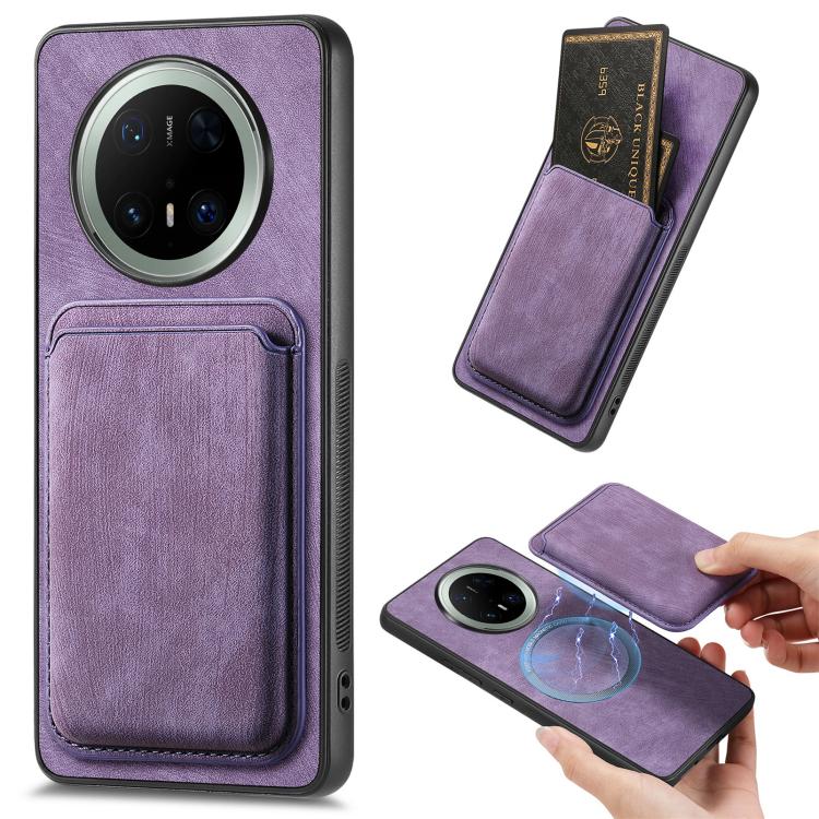Retro Leather Card Bag Magnetic Phone Case, Compatible with Huawei Mate 70 Pro