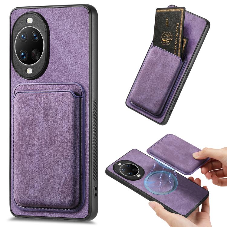 Retro Leather Card Bag Magnetic Phone Case, Compatible with Huawei nova 14