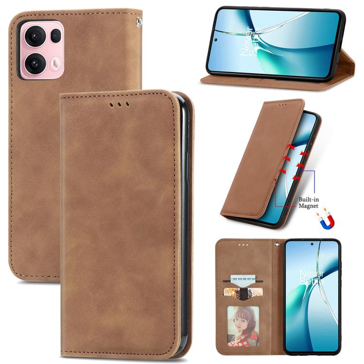 Retro Skin Feel Magnetic Flip Leather Phone Case