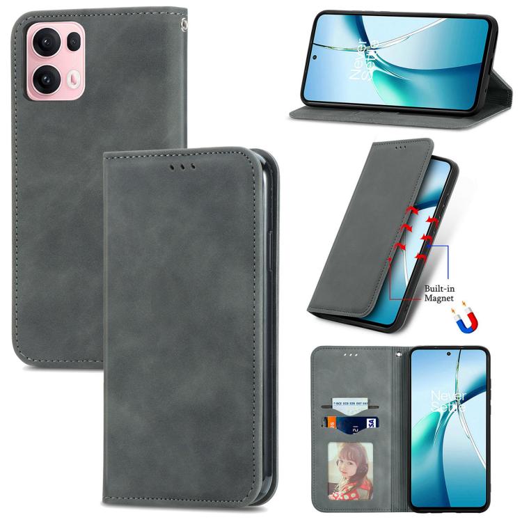Retro Skin Feel Magnetic Flip Leather Phone Case