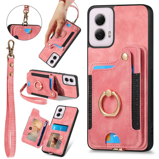 Retro Skin-feel Ring Multi-card RFID Wallet Phone Case