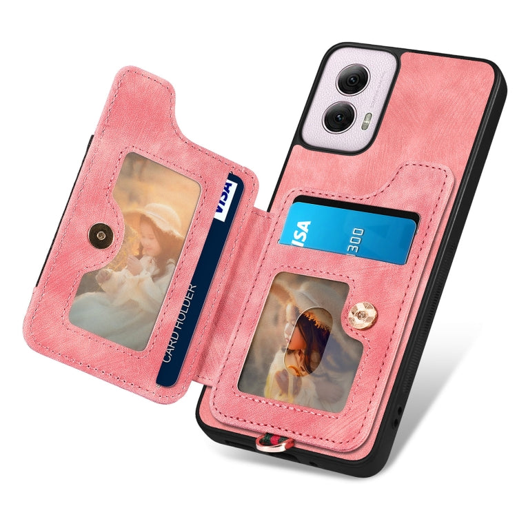 Retro Skin-feel Ring Multi-card RFID Wallet Phone Case