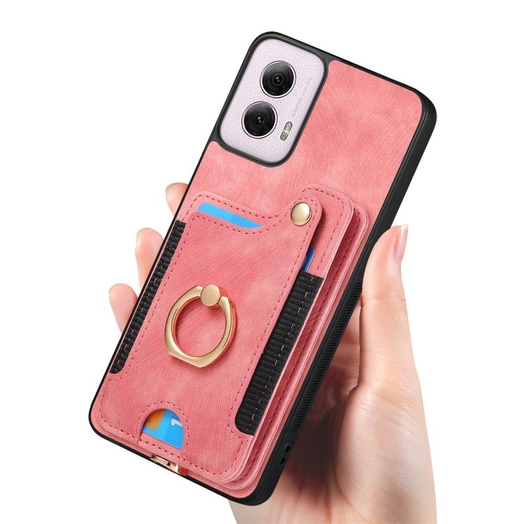 Retro Skin-feel Ring Multi-card RFID Wallet Phone Case