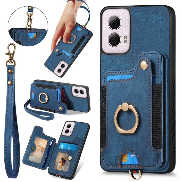 Retro Skin-feel Ring Multi-card RFID Wallet Phone Case