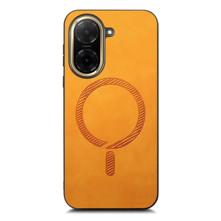 Solid Color Retro Magsafe PU Back Cover Phone Case
