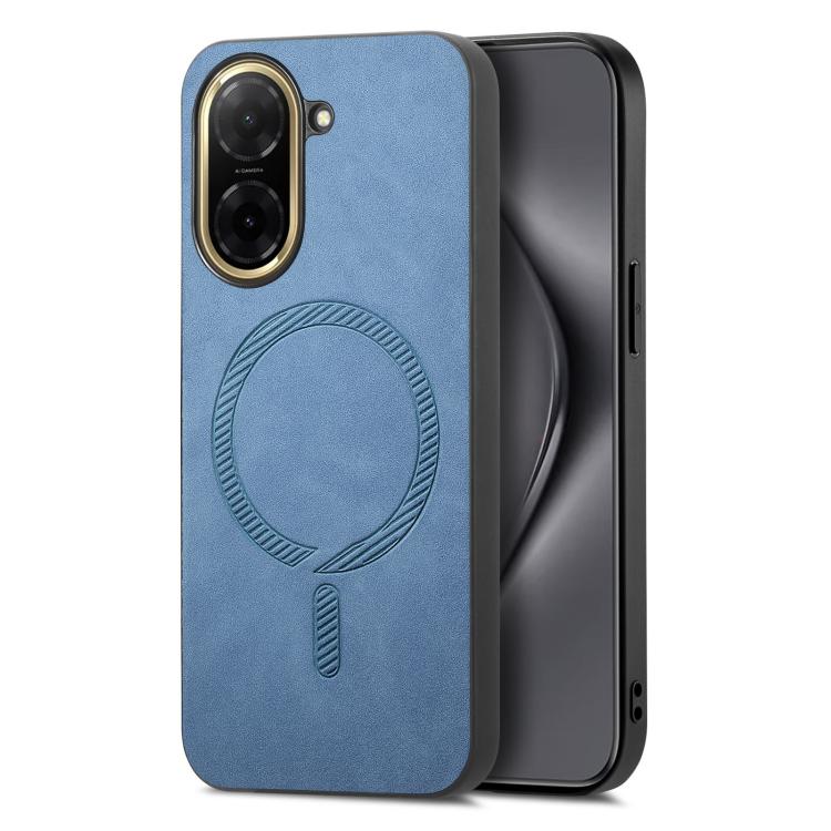 Solid Color Retro Magsafe PU Back Cover Phone Case