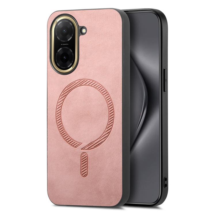 Solid Color Retro Magsafe PU Back Cover Phone Case